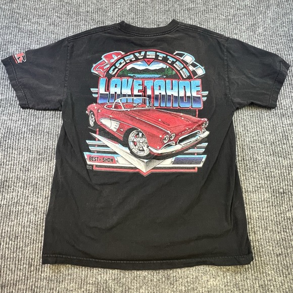 Vintage Lake Tahoe Corvette‎ Club TShirt Large Red Car Graphic Stith Printing - Picture 9 of 11